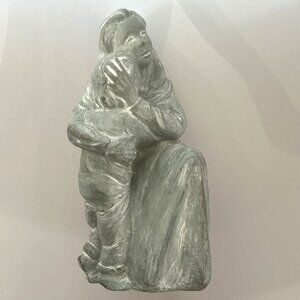 ISABEL BLOOM SIGNED 1988 COMFORT SCULPUTE CONCRETE FIGUIRNE MOTHER AND SON HEAVY